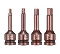 Per 4pcs Socket Esagonale 1/2\" 6+8+10+12mm 3\" Lunghezza