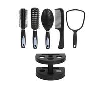 Per 5 pezzi, per i pettini per acconciatura, manico ergonomico professionale, con supporto a specchio, per tutto lo stile per capelli