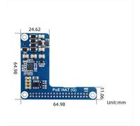 Per 5 PoE HAT (G)+Case+3007PWM Fan 802.3af/At per POE Ethernet Power S