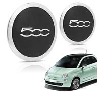 per 500 Copri Ruota Hup Trim, Accessori Di Aggiornamento per Il Lifting Del Copriruota Centrale Esterno Dell auto 68078419ac Sostituzione per 500 (2 PCS Bordo bianco Testo bianco)