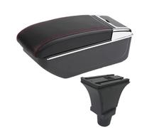 Per 500 Scatola Bracciolo Per Auto Centrale Scatola Portaoggetti Per Contenuto Negozio Con Portabicchieri Accessori Interni KLAUER(B1 red line NO USB)