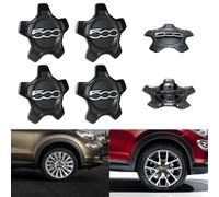 Per 500x Copri Ruota Hup Trim, Un Pezzo Copricerchi 500x Coprimozzo 500x Accessori 500x Di Aggiornamento 735626312 735626311 Sostituzione per 500x Bianco A (4 PCS Bordo nero Testo bianco)