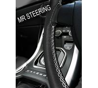 Per 61-69 MG Magnette IV Volante IN Pelle Nera Cover Bianco Doppio Punto