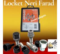 Per 695 Abarth dal 2008 Kit Bulloni Antifurto NERI Locket Farad Cerchi Acciaio