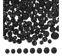 Per 850 Pezzi Perline Acriliche Faccettate 6mm 8mm 10mm 12mm, Nere