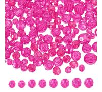 Per 850 Pezzi Perline Acriliche Faccettate 6mm 8mm 10mm 12mm, Rosso Rosa