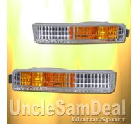 Per 90-91 Honda Accord Anteriore Trasparente Angolo Luci Paraurti Cromo Coppia