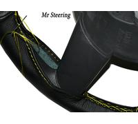 Per 97-03 Ford F150 XL Nero Copertura Del Volante IN Pelle Giallo Cuciture Nuovo