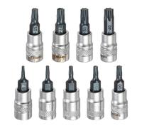 Per 9Pcs Set Torx Bit Socket 1/4\" Drive 1.5\" Acciaio S2 CR-V
