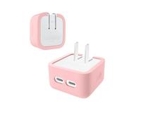 Per A-pple 35 W Charger Power Plug in silicone - Antigraffio, antiurto, antipolvere, morbida custodia per caricabatterie USB-C Apple 1 PC (rosa)