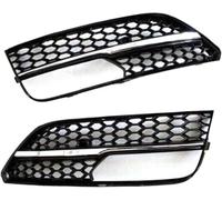 Per A3 per Hatchback 2 pezzi Copertura lampada fendinebbia anteriore a nido d'ape(Black Silver)