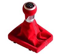 Per A3 S3 8V Per S-line 2014-2020 5/6 Velocità Manuale In Pelle Scamosciata Pomello Cambio Boot Copertura Ghetta Penna Pomello Leva(: 5 Speed-red)