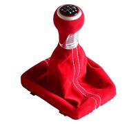 Per A3 S3 8V Per S-line 2014-2020 5/6 Velocità Manuale In Pelle Scamosciata Pomello Cambio Boot Copertura Ghetta Penna Pomello Leva(6 Speed-red)
