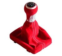 Per A3 S3 8V Per S-line 2014-2020 Pomello Cambio In Pelle Scamosciata Nera/rossa HeadBall 5/6 Velocità Pomelli leva cambio(6 Speed-red)