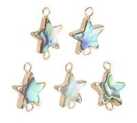 Per abalone, conchiglia charm 5 pezzi forati stella pendente 12mm