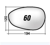 Per Abarth 695-695c Vetro di Ricambio Sx Asferico x Specchio Retrovisor 194x120