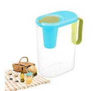 per acqua, dispenser trasparente per bevande da 2 l, con coperchio e manico, grande per tè freddo per acqua calda/fredda, servizio bevande per ristoranti e cucine