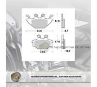 PER ADLY CROSS X OVER 300 2007 COPPIA PASTIGLIE FRENO ANTERIORI BRAKING SEMI MET