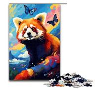 per adulti 1000 panda rosso e farfalla di Splatters Molti puzzle colorati per regali di Natale in legno 75x50cm