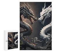 Per Adulti 1000 PCS Puzzle Black And White Dragons Confrontation Puzzle Giochi Rilassanti Decorazione Perfetta Regali Unici Per Compleanno E Natale 1000 PCS