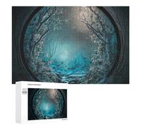 Per Adulti 1000 PCS Puzzle Enchanted Winter Forest Through A Circular Window Puzzle Giochi Rilassanti Decorazione Perfetta Regali Unici Per Compleanno E Natale 1000 PCS