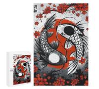 per Adulti 1000 PCS Puzzle Giapponese Koi Carp Ink Wash Puzzle per Adulti Giochi Rilassanti per Il Divertimento Famiglia Gioco Sfidante Regali 1000 PCS