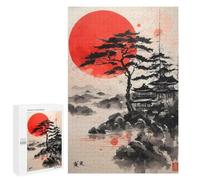 per Adulti 1000 PCS Puzzle Red Sun Pagoda Puzzle per Adolescenti Gioco Pratico Decorazione della Casa Gioco impegnativo Regali 1000 PCS