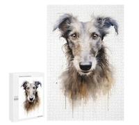 Per Adulti 1000 PCS Puzzle Scottish Deerhound Dog Puzzle Giochi Rilassanti Decorazione Perfetta Regali Unici Per Compleanno E Natale 1000 PCS