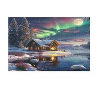 Per Adulti 1000 Puzzle Aurora Lodge Jigsaw Puzzles in Legno Divertenti Giochi （75×50cm）
