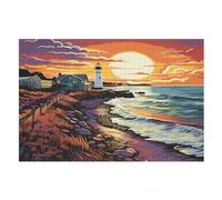 Per Adulti 1000 Puzzle Coastal Lighthouses Jigsaw Puzzles in Legno Divertenti Giochi (75×50cm)