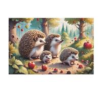Per Adulti 1000 Puzzle Cute Hedgehog Jigsaw Puzzles in Legno Divertenti Giochi （75×50cm）