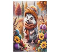 Per Adulti 1000 Puzzle Cute Hedgehog Jigsaw Puzzles in Legno Divertenti Giochi 78×53cm