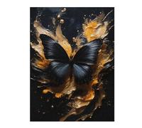 Per Adulti 1000pcs(52x38cm) Puzzle Black Butterfly on Gold Puzzle Per Adulti Gioco Pratico Un'opera D'arte Regali Unici Per Compleanno E Natale 1000pcs(52x38cm)