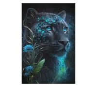 Per Adulti 1000pcs(75x50cm) Puzzle Enchanted Leopard with Blue Flowers Puzzle Per Adulti Gioco Rompicapo Modello Di Assemblaggio Ideale Come Regalo 1000pcs(75x50cm)