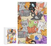 Per Adulti 300 PCS Puzzle Black Cats Cute Rainbow Puzzle Giochi Rilassanti Decorazione Perfetta Regali Unici Per Compleanno E Natale 300 PCS