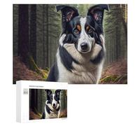 Per Adulti 300 PCS Puzzle Border Collie Forest Adventure Puzzle Giochi Rilassanti Decorazione Perfetta Regali Unici Per Compleanno E Natale 300 PCS