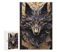 Per Adulti 300 PCS Puzzle Dark Blue Wolf Kintsugi Puzzle Giochi Rilassanti Decorazione Perfetta Regali Unici Per Compleanno E Natale 300 PCS