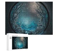 Per Adulti 300 PCS Puzzle Enchanted Winter Forest Through A Circular Window Puzzle Giochi Rilassanti Decorazione Perfetta Regali Unici Per Compleanno E Natale 300 PCS
