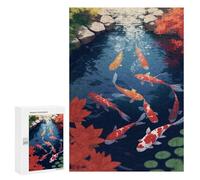per Adulti 300 PCS Puzzle Pond Koi Fish Aesthetic Puzzle per Adolescenti Gioco Pratico Decorazione della Casa Gioco Di Divertimento Regali 300 PCS