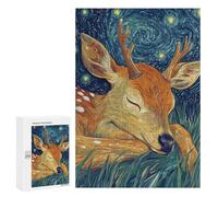 Per Adulti 300 PCS Puzzle Sleeping Deer Under Starry Night Puzzle Giochi Rilassanti Decorazione Perfetta Regali Unici Per Compleanno E Natale 300 PCS