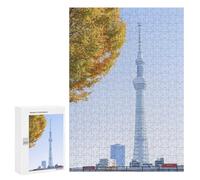 per Adulti 300 PCS Puzzle Tokyo Skytree with Autumn Leaves Puzzle per Adolescenti Gioco Pratico Decorazione della casa Gioco impegnativo Regali 300 PCS