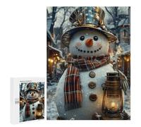 Per Adulti 500 PCS Puzzle Charming Snowman with Lantern Puzzle Per Adulti Antistress Giocattoli Difficili Divertenti Attività A Casa 500 PCS