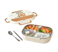 Per adulti - Contenitore in acciaio con utensili, a prova di microonde, senza copertura, contenitore per pasti con borsa per il trasporto per gli attori del debito in età prescolare | Medio