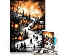 per adulti Puzzle educativo da 1000 pezzi Bagliore invernale vintage Fatto di carta，Adatto a persone dai 14 anni in su Giocattoli antistress perché è ideale come regalo per tutta la famiglia。