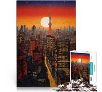 per adulti Puzzle educativo da 1000 pezzi Tramonto a Tokyo, Giappone Fatto di carta，per e da 14 anni in su Gioco rompicapo Donazione di opere d'arte。misurare：38x52cm/14.96x20.47pollice