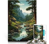 per adultiPuzzle da 1000 pezzi “ Arte del paesaggio fluviale” ，Adatto a persone dai 14 anni in su con pezzi completamente interconnessi di forma casuale Regali di compleanno e regali unici。
