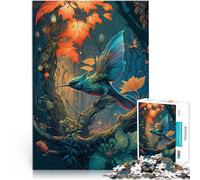 per adultiPuzzle da 1000 pezzi Colibrì della foresta autunnale Fatto di legno Adatto a partire dai 14 anni Assemblaggio del modello Giocattoli da regalo misurare:50x75cm