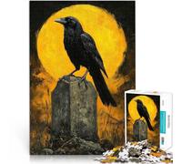 per adultiPuzzle da 1000 pezzi Corvo sulla lapide Fatto di legno Adatto a partire dai 14 anni Giocattolo educativo di decompressione intellettuale Regali di compleanno misurare：50x75cm