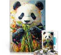 per adultiPuzzle da 1000 pezzi Panda che mangia bambù Fatto di carta,per e da 14 anni in su Per il divertimento in famiglia ottimo regalo di Natale。misurare:26x38cm/10.24 x 14.96pollice