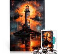 per adultiPuzzle da 1000 pezzi Tramonto al faro dorato Fatto di cartone Adatto a partire dai 14 anni Gioco giocattolo intellettuale Gioco educativo per compleanno e Natale misurare：38x52cm